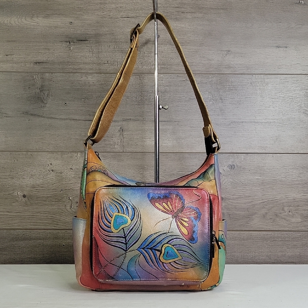 Anna by Anuschka Hand-Painted Multicolor Shoulder Bag